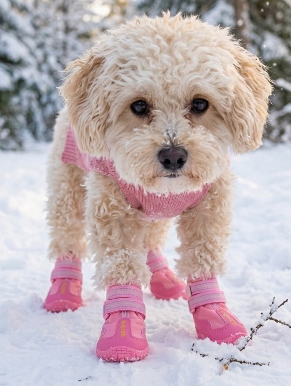 Qumy Pets Brand New Light Pink Reflective Performance Dog Shoes- Multiple Sizes